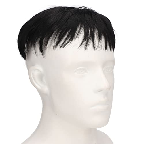 Herren-Perücken, Kurzes Glattes Haar, Synthetische Vollperücke, Schöne Form, Natürlicher Look, Herren-Haar-Topper-Perücke für Party, Halloween von Semme