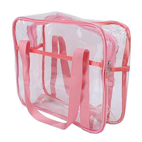 Klare Kosmetiktasche, Kulturtasche, wasserdichte Kosmetiktasche mit Großem Fassungsvermögen, Reißverschluss, Transparente Make-up-Tasche für Frauen und Mädchen (PINK) von Semme