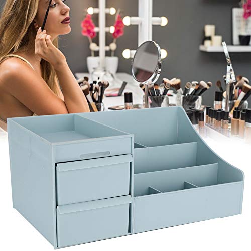 Kosmetische Aufbewahrungsbox, Professionelle Make-up-Hülle Kosmetische Aufbewahrungsbox Desktop Beauty Organizer mit Schublade für Badezimmer zu Hause Schlafzimmer (Blau) von Semme