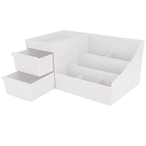 Kosmetische Aufbewahrungsbox, Professionelle Make-up-Hülle Kosmetische Aufbewahrungsbox Desktop Beauty Organizer mit Schublade für Badezimmer zu Hause Schlafzimmer (Elfenbeinweiß) von Semme