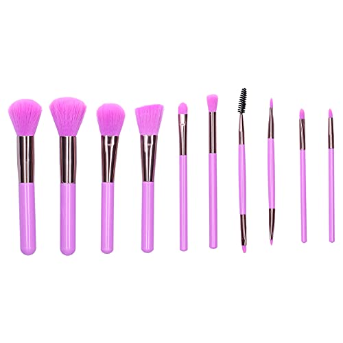 Make-up-Pinsel, 10 Stück Weiches Haar Lidschatten Loser Puder Make-up-Pinsel Kosmetikpinsel-Set Make-up-Tool für Anfänger (Lila) von Semme