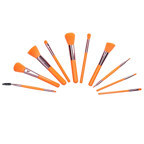 Make-up-Pinsel, 10 Stück Weiches Haar Lidschatten Loser Puder Make-up-Pinsel Kosmetikpinsel-Set Make-up-Tool für Anfänger (Orange) von Semme