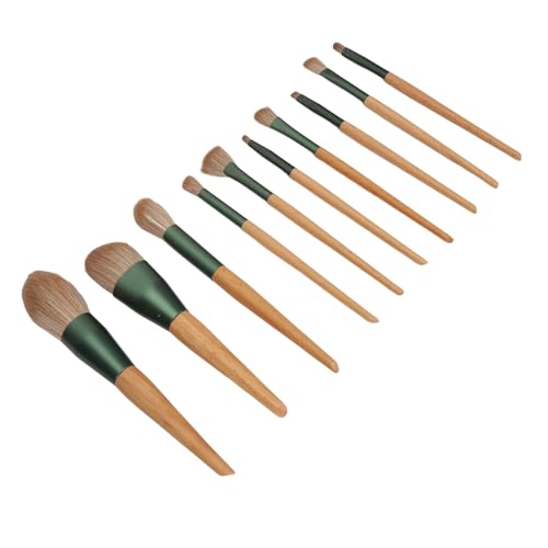 Make-up-Pinsel-Set, 10 Stück, Synthetische Lidschatten- und Concealer-Pinsel mit Aufbewahrungstasche, Gleichmäßiges Make-up, Glatte Borsten, Holzgriff, Leicht zu Tragen für von Semme