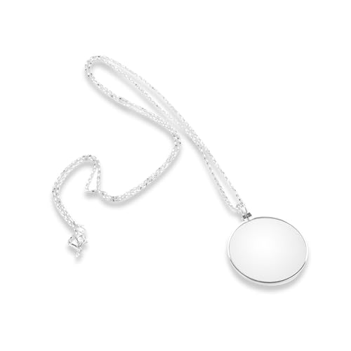 Monokel,HäNgende Lupe, Portable 5X Lupe Monokel-Objektiv Mit HäNgenden Halskette Zum Lesen Handwerk Handarbeiten Schmuck Hobbys,Lupen-Halskettendekoration,Lupe zum Lesen beim Einkaufen(Silber) von Semme
