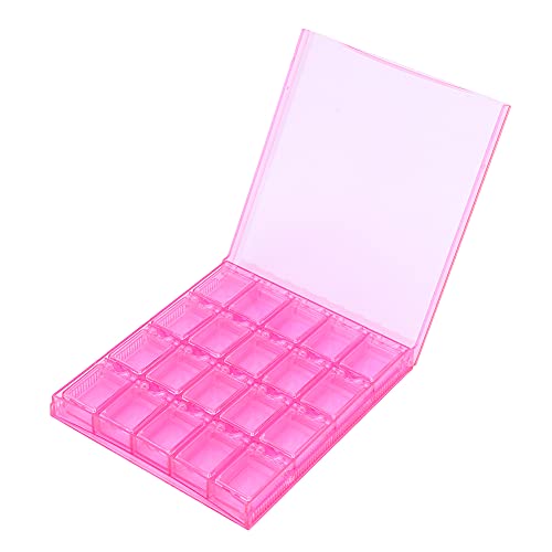 Nagelaufbewahrungsbox mit 20 Gittern, Transparenter Nagelkunst-Organizer, Nageldekorations-Aufbewahrungsbox für Nageldekorationen, Puder, Pailletten, Spitzen (Rosenrot) von Semme