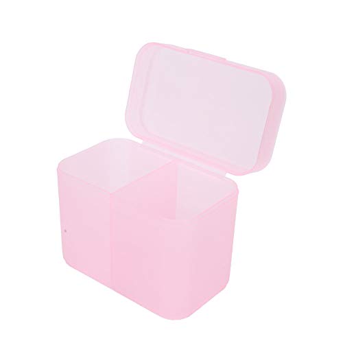 Nagellackentferner-Pad-Organizer, 2 Gitter, Nagelkunst-Aufbewahrungsbox, Langlebige Transparente Quadratische Aufbewahrungsbox, für Nagelwerkzeuge, Kleine Gegenstände (PINK) von Semme