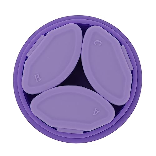 Silikon-Make-up-Behälter-Set, mit 3 Nachfüllbaren Spendern, Auslaufsicheren Reisegläsern für Cremes und Augencreme, Kosmetikbehälter mit Deckel und Löffel (lila) von Semme