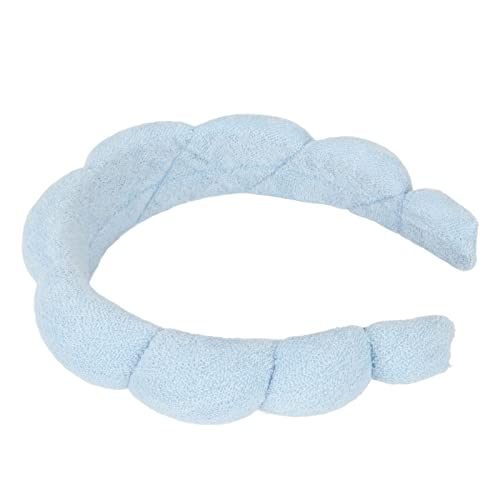 Spa-Stirnband, Schwammstoff, Handtuch, Gepolstertes Kopfband für Spa-Make-up, Gesichtsreinigung, Blau von Semme