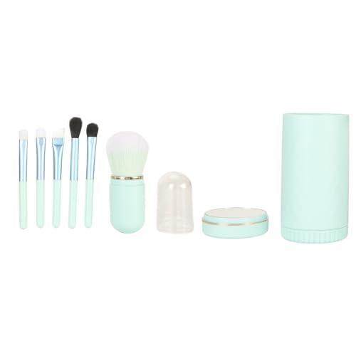 Tragbares Reise-Mini-Augen-Make-up-Pinsel-Set, 5 Stück/Set, Auftragen von Lidschatten, Eyeliner, Augenbrauenpinsel, Lippen, Make-up-Werkzeuge, Grün, Ideal für den Täglichen von Semme