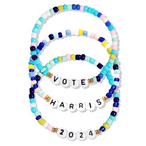 Semoya Kamala Harris 2024 Armbänder Präsident Wahlkampagne Kamala Harris Merch Merchandise Armband für Damen Herren, 7.5inch, Perlen, Kein Edelstein Semoya Kamala Harris 2024 Armbänder Präsident Wahlkampagne Kamala Harris Merch Merchandise Armband für Damen Herren, 7.5inch, Perlen, Kein Edelstein von Semoya