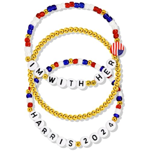 Semoya Kamala Harris 2024 Armbänder Präsident Wahlkampagne Kamala Harris Merch Merchandise Armband für Damen Herren, 7.5inch, Perlen, Kein Edelstein Semoya Kamala Harris 2024 Armbänder Präsident Wahlkampagne Kamala Harris Merch Merchandise Armband für Damen Herren, 7.5inch, Perlen, Kein Edelstein von Semoya