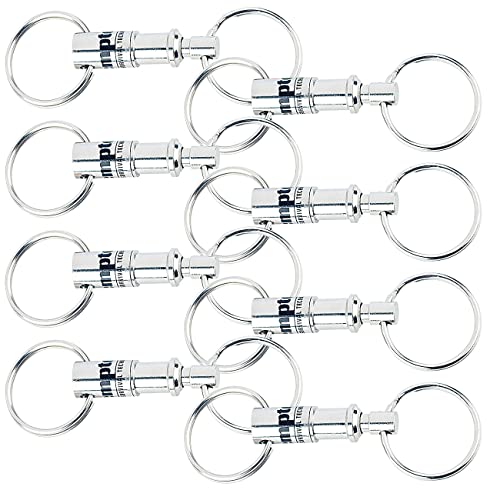 Semptec Urban Survival Technology Schlüsselanhänger Clips: 8er-Set Metall-Schlüsselanhänger mit schnellem Easyclip-Mechanismus (Schlüsselanhänger abnehmbarer Ring, Easyclip Schlüsselring) von Semptec Urban Survival Technology