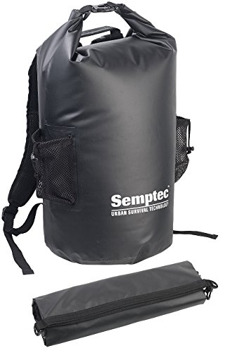 Semptec Urban Survival Technology Wasserdichte Packsäcke: Wasserdichter Trekking-Rucksack aus Lkw-Plane, 40 Liter, schwarz, IPX6 (Rucksack LkwPlane, Outdoor-Rucksack wasserdicht, Fahrrad Taschen) von Semptec Urban Survival Technology