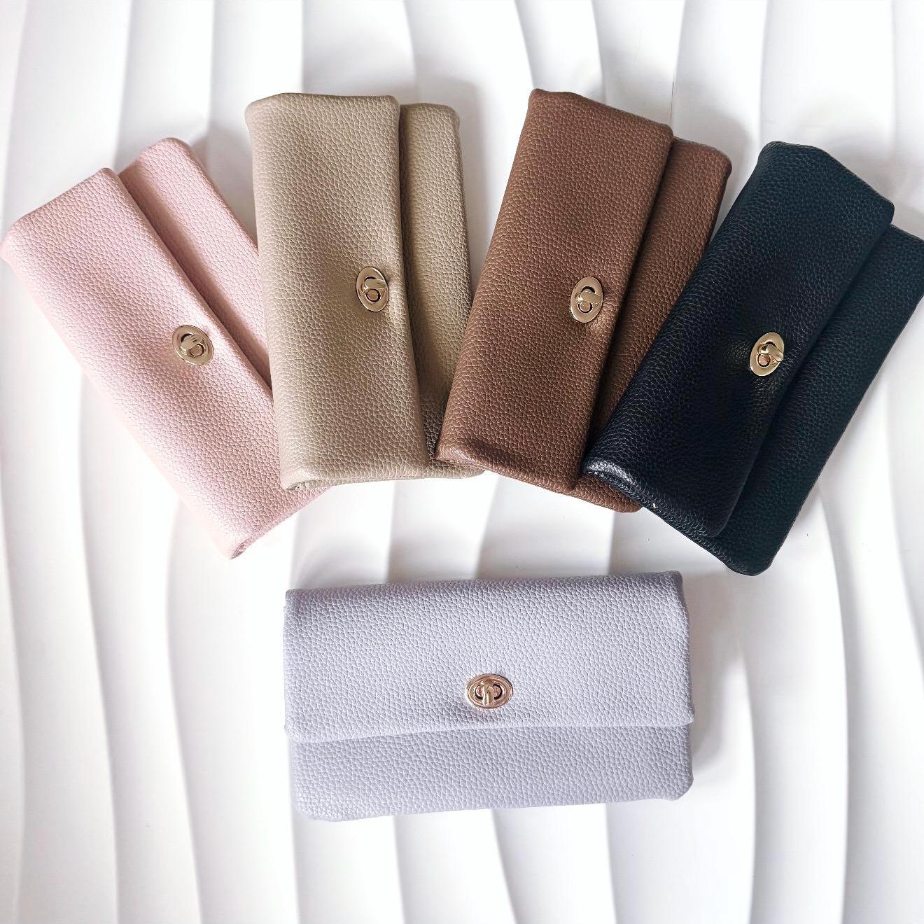 Geldbeutel Wallet Portemonnaie Brieftasche | Weiches Leder Goldener Drehverschluss Mit Reißverschluss von SenDesign1