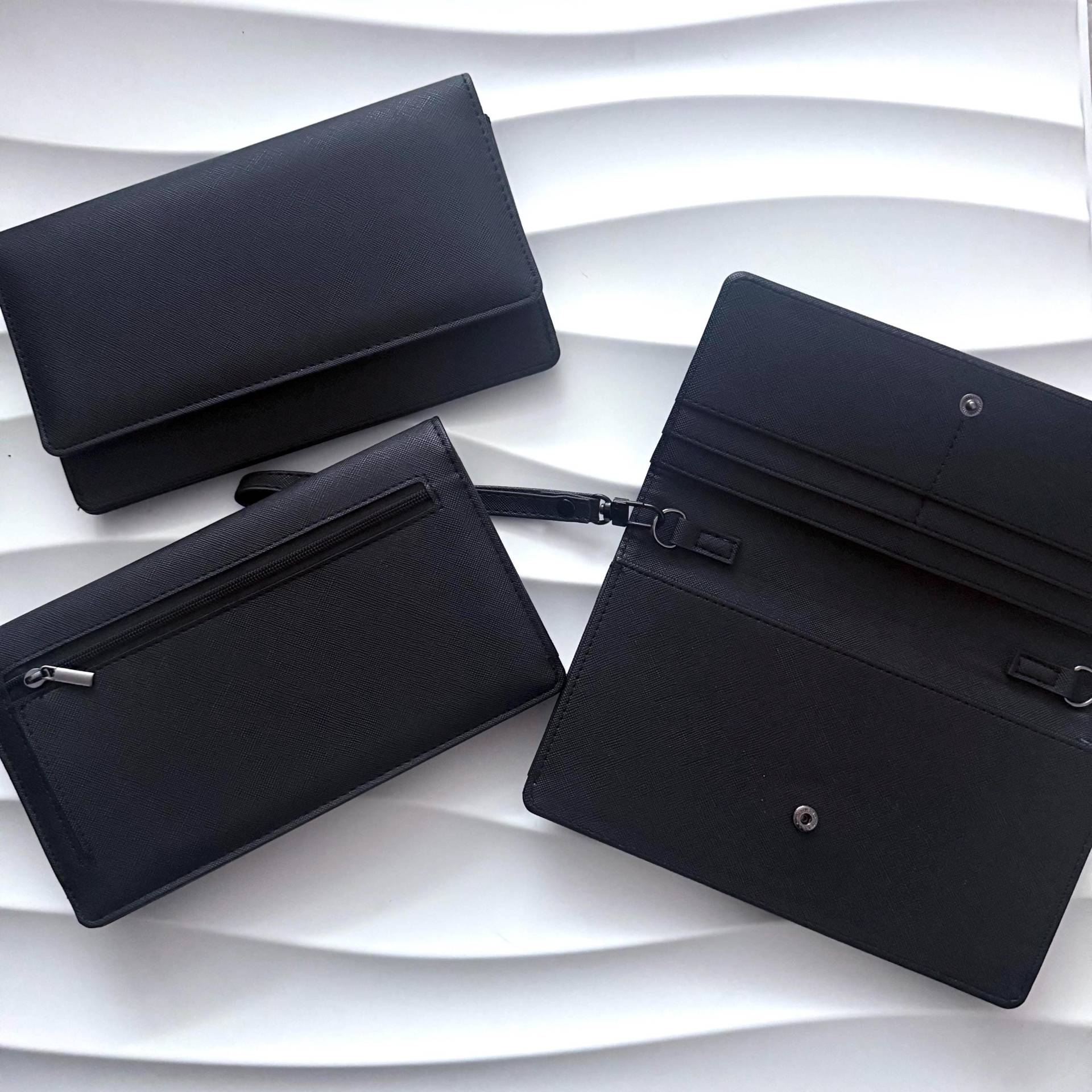 Wallet Portemonnaie Brieftasche | Viele Farben Saffiano Leder Mit Reißverschluss Geldbeutel Cash Stuffing von SenDesign1