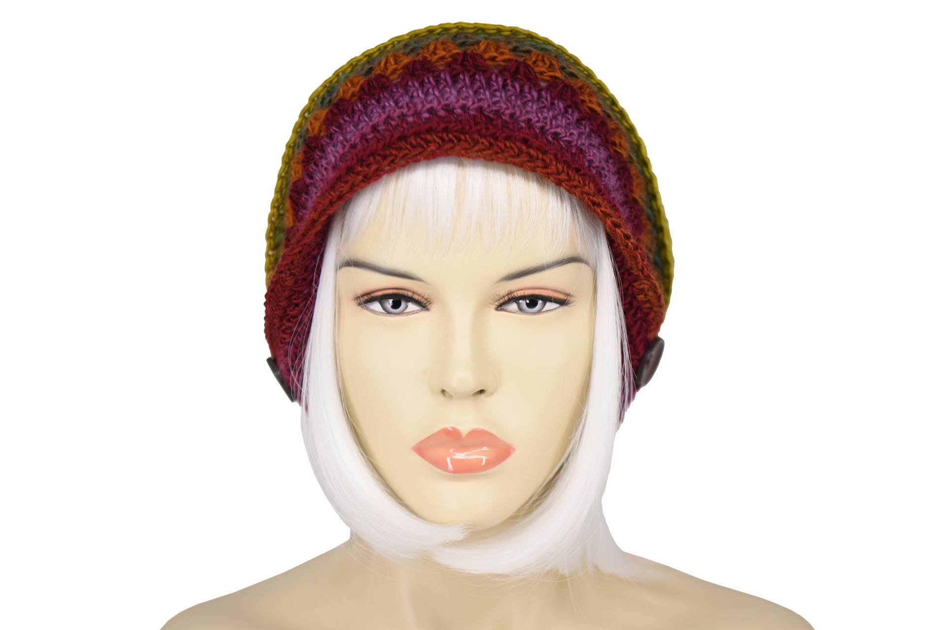 Frau Winter Häkeln Baskenmütze, Beanie Mütze, Bunte Wintermütze von SenamonAccessories