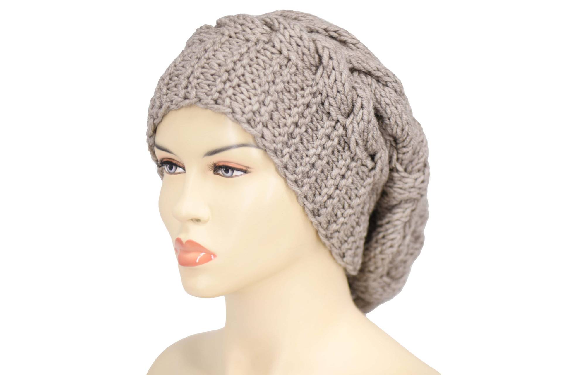 Sale - Beanie Mütze, Winter Slouchy Oversize Strickmütze Für Damen in Beige von SenamonAccessories