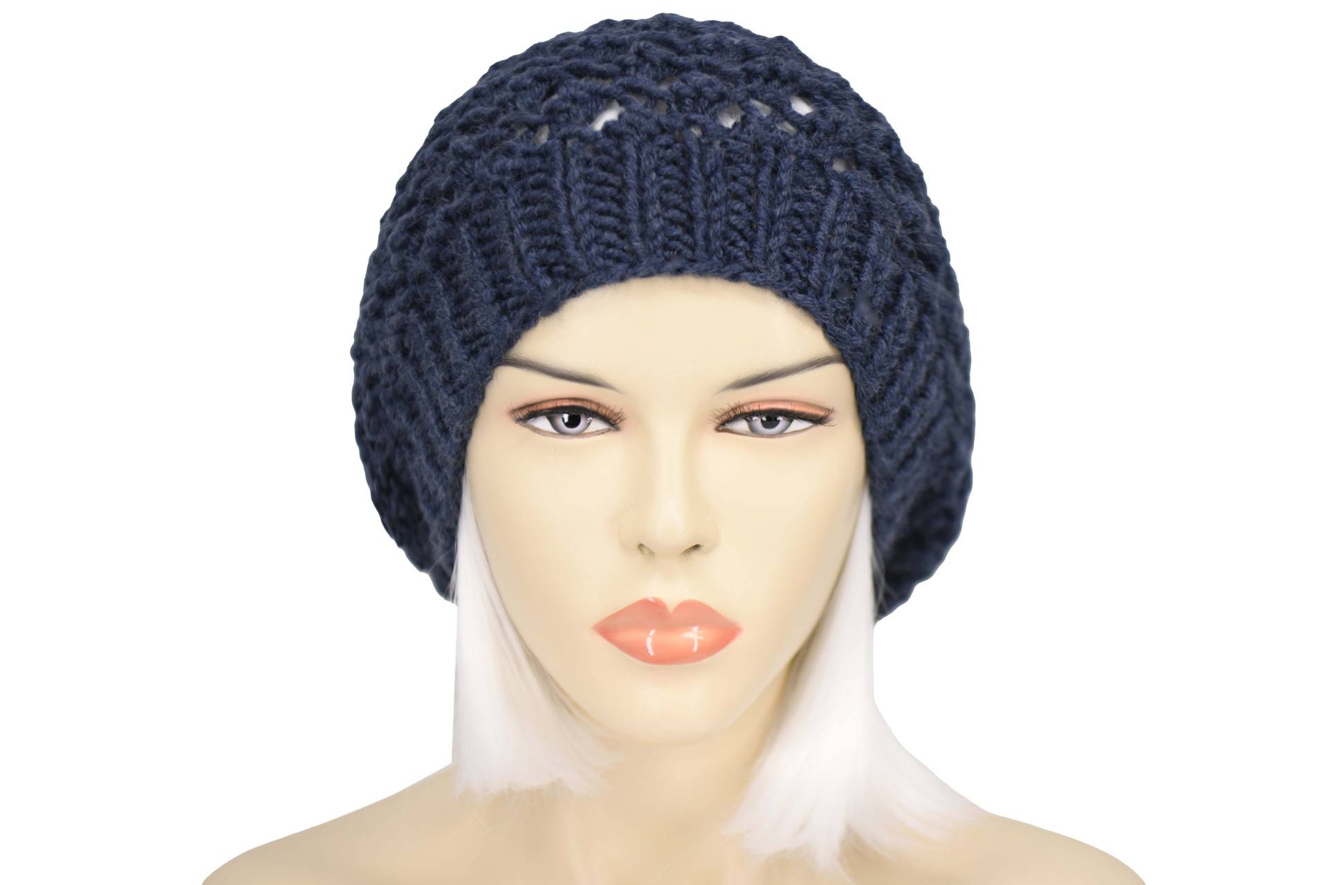 Sale - Beanie Mütze, Winter Slouchy Oversize Strickmütze Für Damen in Dunkelblau von SenamonAccessories