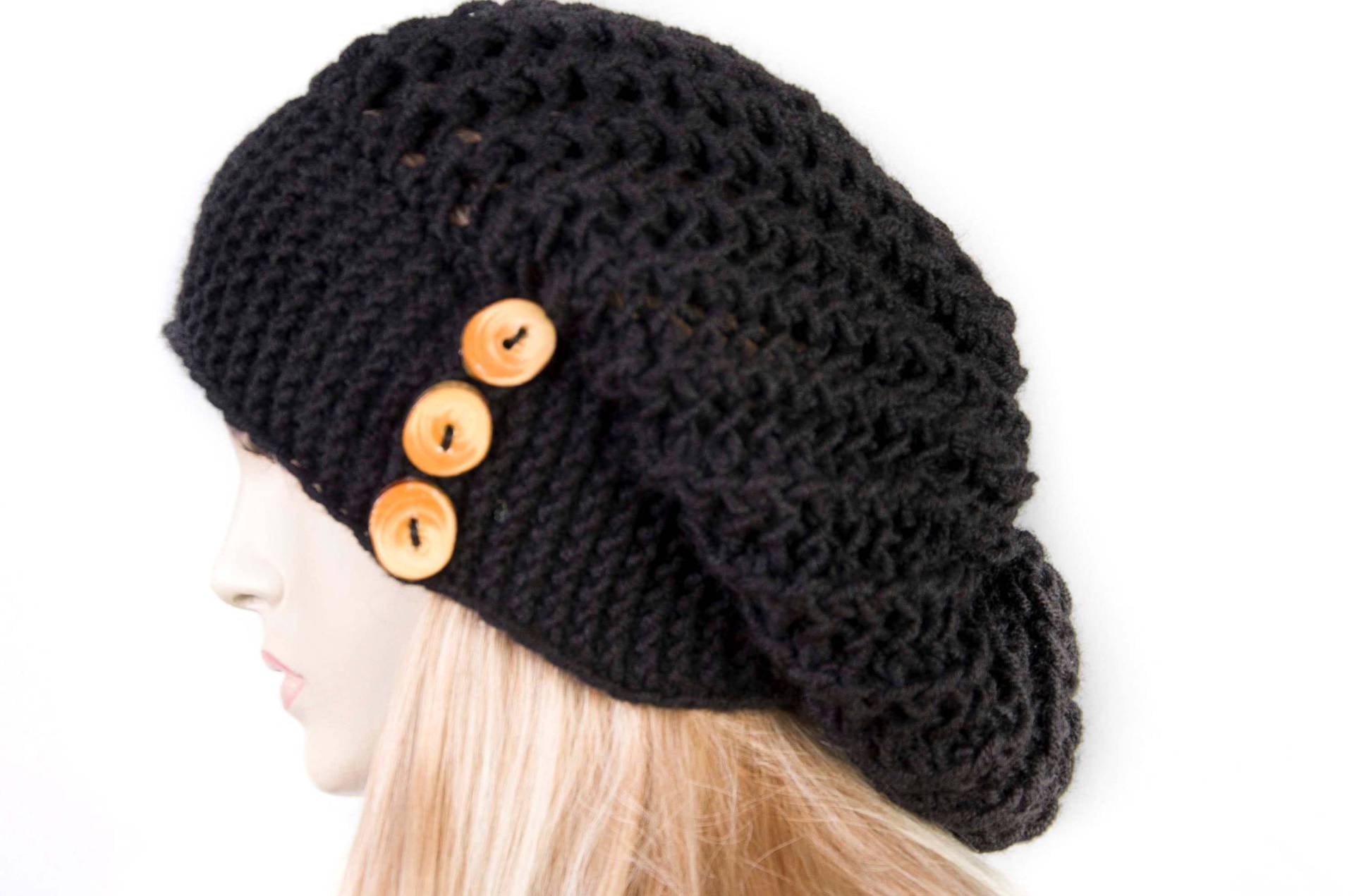 Slouchy Beanie Mütze, Oversize Mütze Winter Strickmütze Für Frau in Schwarz - Farbe Option Verfügbar von SenamonAccessories