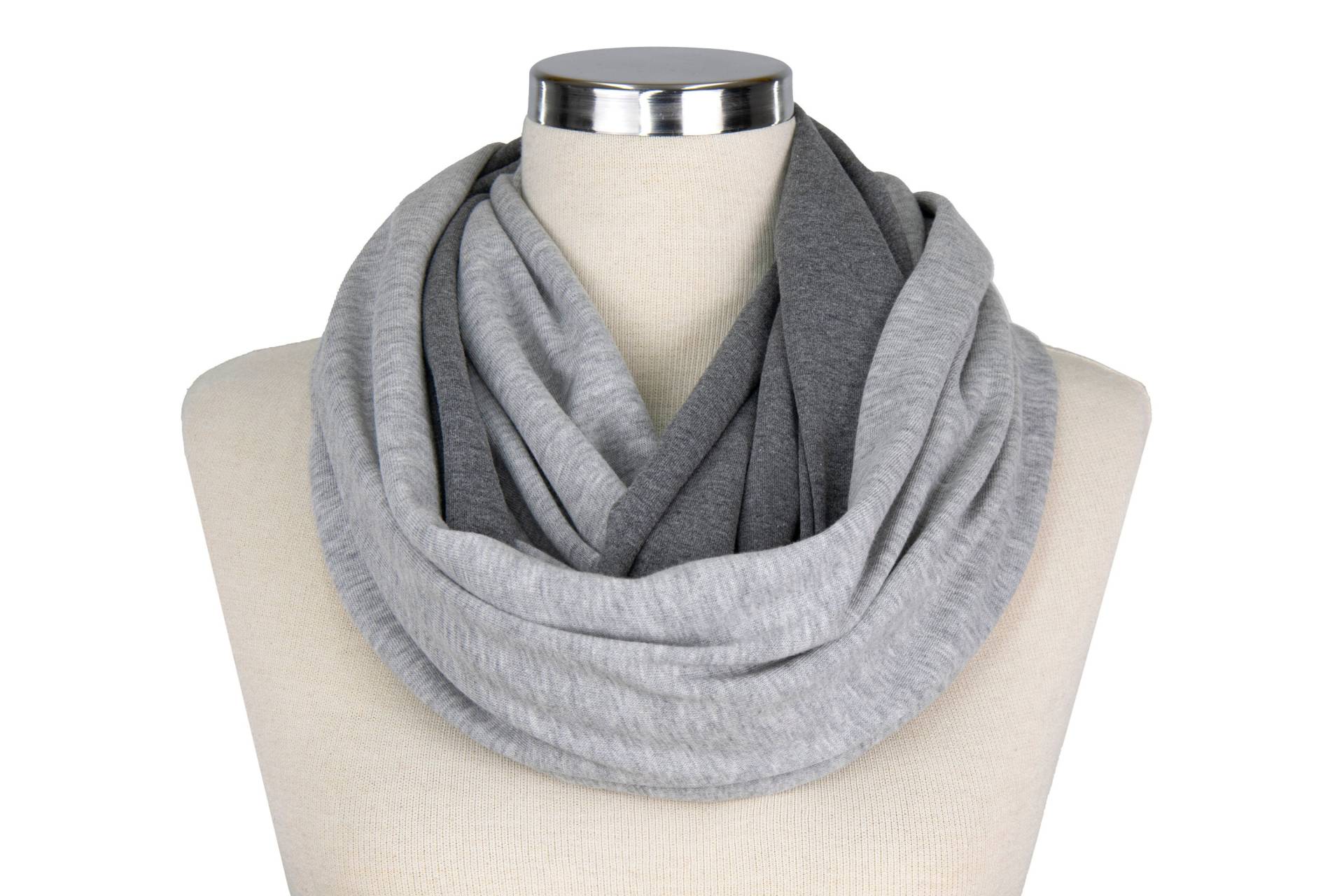 Unisex Infinity Schal, Halswärmer Herren Winter Damen Loop Grau & Silber von SenamonAccessories