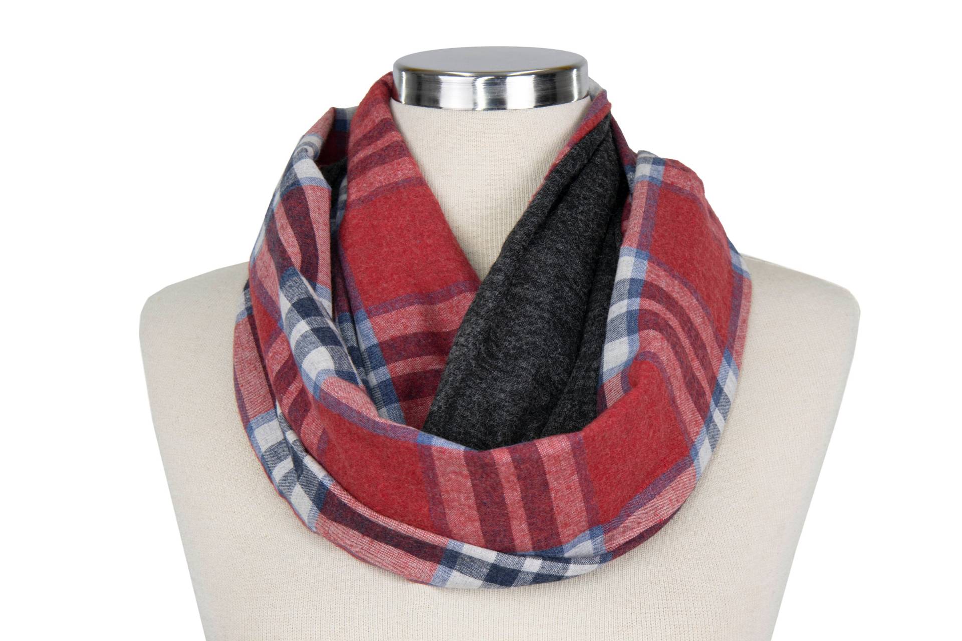 Unisex Infinity Schal, Halswärmer Herren Winter Damen Loop Kariertes Muster von SenamonAccessories