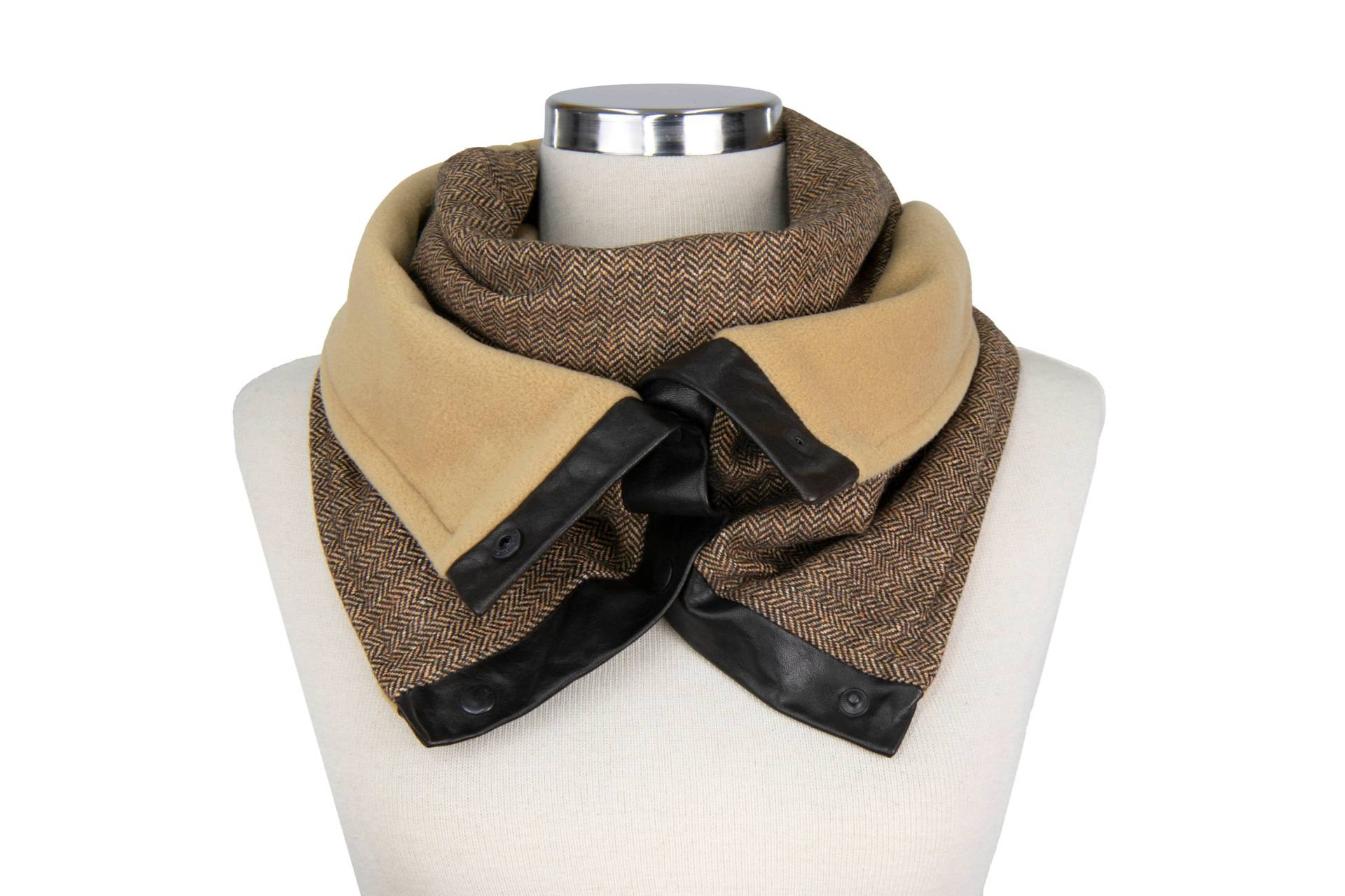 Unisex Infinity Schal, Herren Schal Mit Druckknöpfen, Winter Halswärmer Herringbone von SenamonAccessories