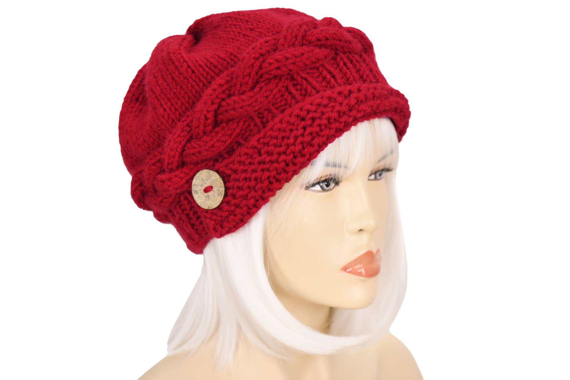 Zopfstrick-Frauen-Winter-Mütze, Beanie-Mütze, Winter-strickmütze, Für Frau in Rot - Farbe Option Verfügbar von SenamonAccessories