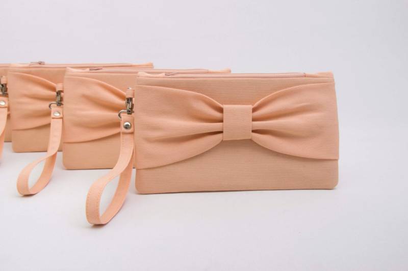Schleife Clutch Beutel in Benutzerdefinierten Farben, Brautjungfer Geschenk, Hochzeitsgeschenk, Reißverschluss Beutel, Abend Clutch, Anlass Tasche von SenamonBoutique