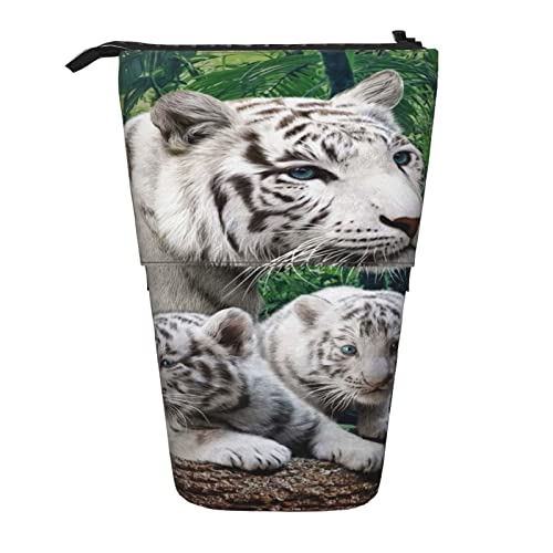 Großer Bleistift-Teleskop-Organizer mit Schmetterlingen, Blumen, niedliches Federmäppchen für Kinder., tiger, Einheitsgröße, Taschen-Organizer von Senar