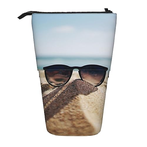 Kleine Blumen und Schmetterlinge bedrucktes Federmäppchen Stehender Stifthalter Teleskop-Bleistifttasche Pop-Up-Make-up-Tasche, Sonnenbrille am Strand, Einheitsgröße, Taschen-Organizer von Senar