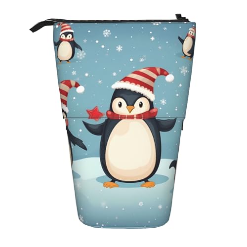 Teleskop-Federmäppchen, Schreibwarenetui, Cartoon-Dinosaurier, stehend, Pop-Up-Bleistifthalter, Organizer, einziehbares Federmäppchen, Weihnachts-Pinguine, Einheitsgröße, Taschen-Organizer von Senar