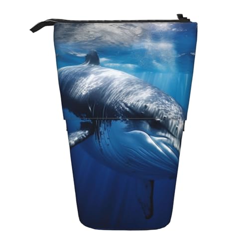 Teleskop-Federmäppchen, Schreibwarenetui, Ozean, niedliches Tier, stehend, Pop-Up-Bleistifthalter, Organizer, einziehbares Federmäppchen, Ocean Animal Fish2, Einheitsgröße, Taschen-Organizer von Senar