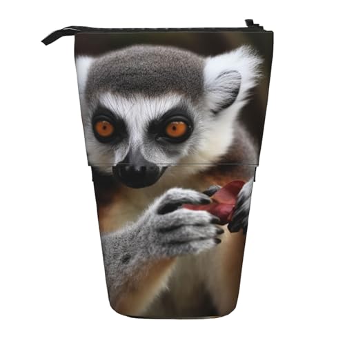 Teleskop-Federmäppchen, Schreibwarenetui, Standbleistifttasche, Pop-Up-Bleistifthalter, Organizer, einziehbares Federmäppchen, Orange, Affe Lemur Cute, Einheitsgröße, Taschen-Organizer von Senar