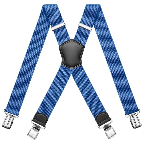 Hosenträger Herren Breit mit Starken Clips X-Form Hellblau Hosenträger Herren Breit mit Starken Clips X-Form Hellblau von Sencillo