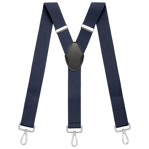 Sencillo Herren Hosenträger mit Karabiner Y-Form Dunkelblau von Sencillo