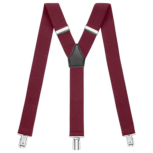 Sencillo Herren Hosenträger mit Starken Clips Y-Form Dunkelrot Sencillo Herren Hosenträger mit Starken Clips Y-Form Dunkelrot von Sencillo