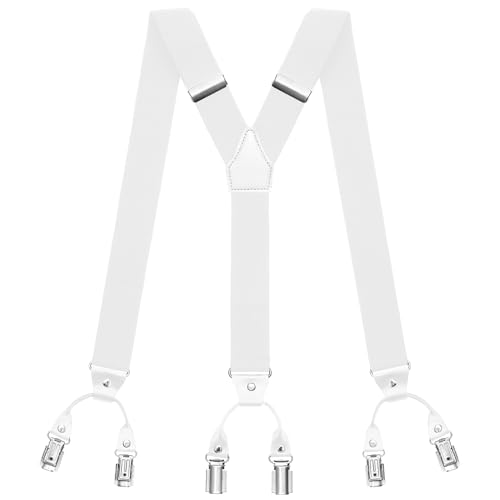 Sencillo Hosenträger Herren mit 6 Starken Clips Y-Form Weiß Sencillo Hosenträger Herren mit 6 Starken Clips Y-Form Weiß von Sencillo