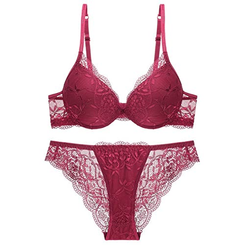 Sencylife Sexy BHS für Frauen Spitze Push Up Gepolstert Bügel Lift Up Unterstützung Alltag BH Set, Weinrot, 80C Sencylife Sexy BHS für Frauen Spitze Push Up Gepolstert Bügel Lift Up Unterstützung Alltag BH Set, Weinrot, 80C von Sencylife