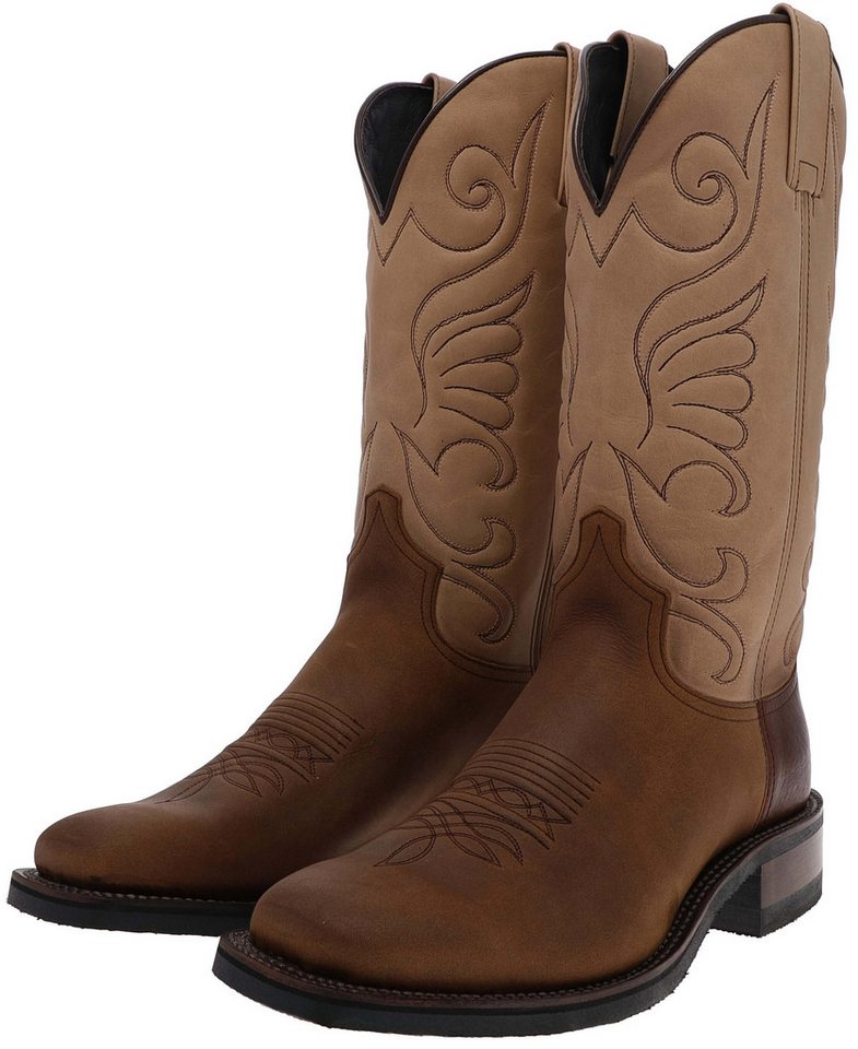 Sendra Boots 11599 RETRO Braun Cowboystiefel Rahmengenähte Westernstiefel von Sendra Boots