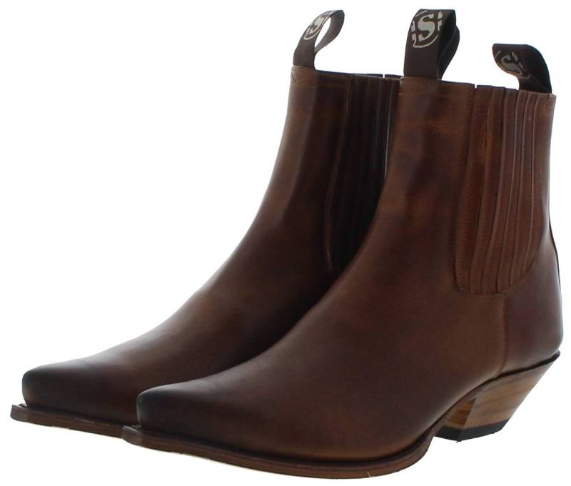 Sendra Boots 1692 CUERVO IBIZA Braun Westernstiefelette Rahmengenähte Herren Lederstiefelette von Sendra Boots