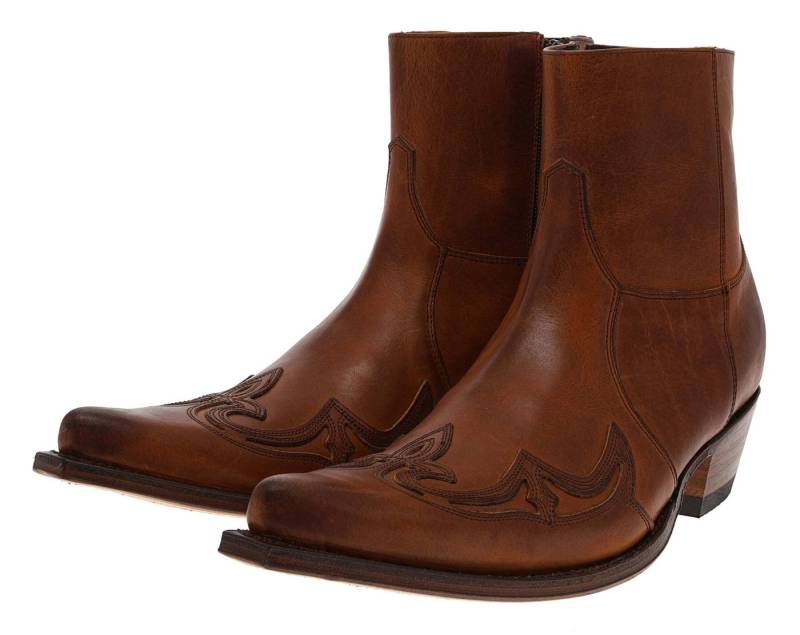 Sendra Boots 7783 Braun Westernstiefelette Rahmengenäht Lederstiefelette von Sendra Boots