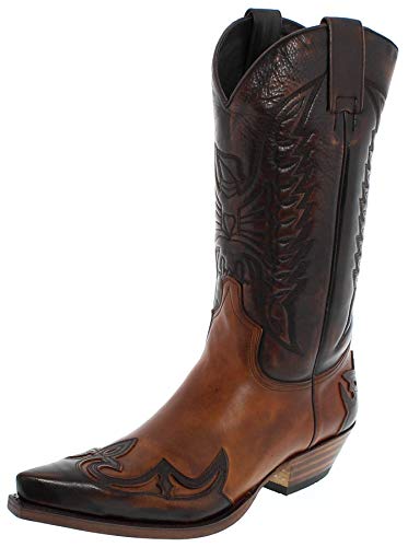 Sendra Boots Damen Herren Cowboy Stiefel 13170 Lederstiefel Braun 43 EU von Sendra