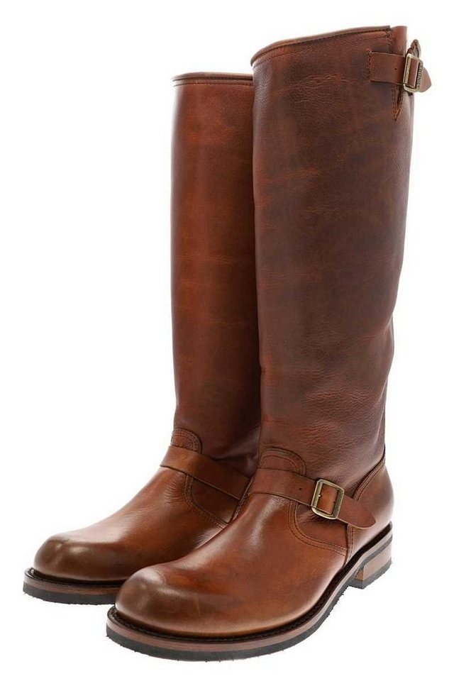 Sendra Boots LIGHTING 16084 Braun Bikerboots Rahmengenähter Herren Lederstiefel von Sendra Boots