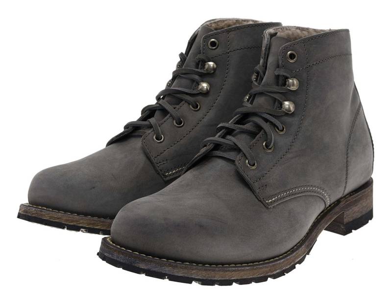 Sendra Boots MILLES 10604M Grau Stiefelette Herren Schnürstiefelette mit Lammfellfutter von Sendra Boots