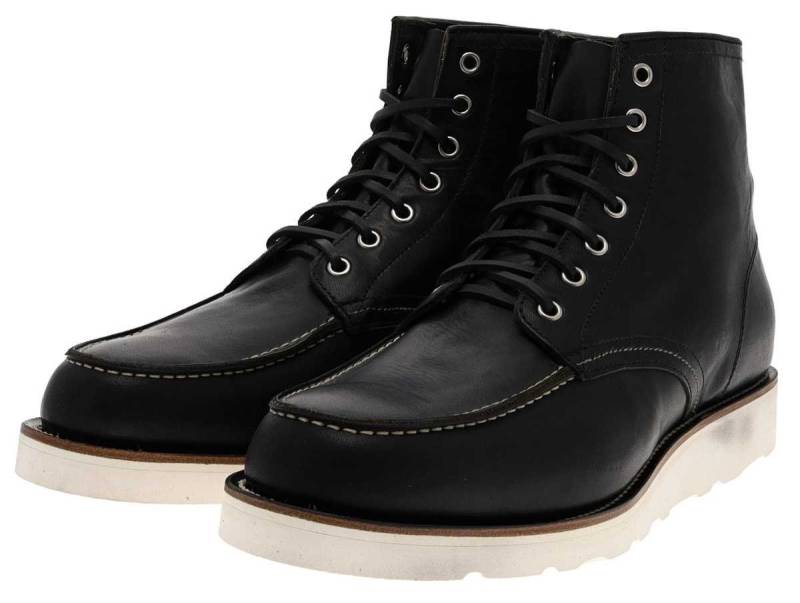 Sendra Boots MILLES MOC Schwarz Stiefel Rahmengenähte Moc-Toe Schnürstiefel von Sendra Boots