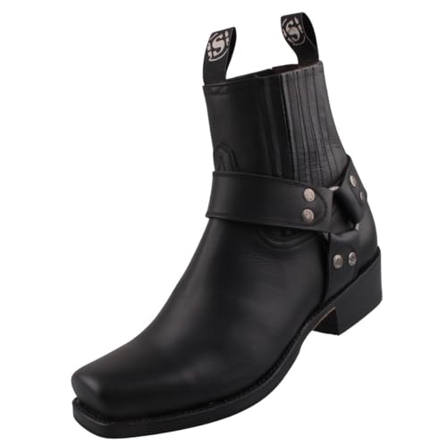 Sendra Herren Biker Stiefelette 8286 Schwarz, Schuhgröße:EUR 45 von Sendra