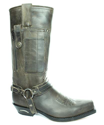 Sendra Boots 3604 Mad Dog Seta Graffit Biker Western Cowboy Stiefel Eckige Zehe Schrägabsatz Abnehmbare Sporn Tasche Gerader Schaft Zugschlaufen Echtes Leder Größe 42 von Sendra