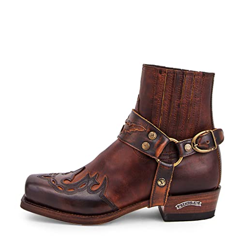 Sendra Boots - 7811 Cowboystiefel für Damen und Herren mit Shuhabsatz und runder Spitze - Country Boots Style in Braun - Elegante Cowboystiefel - 38 von Sendra