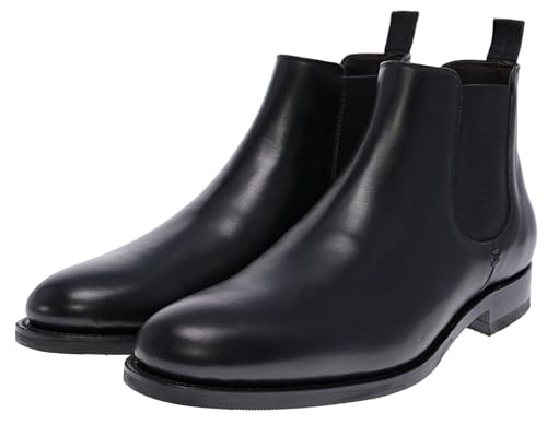 Sendra Boots Herren Chelsea Boots 10615 Tom Stiefelette Leder Schuhe Schwarz 46 EU von Sendra