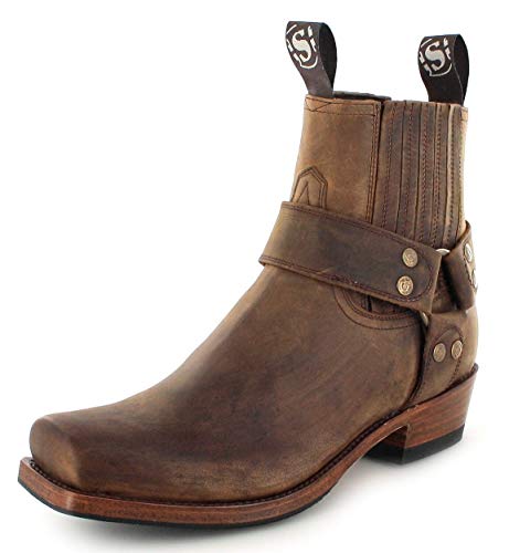 Sendra Boots Unisex Biker Boots 8286 Tang Lederstiefelette Bikerstiefelette Motorradstiefel Braun 41 EU von Sendra